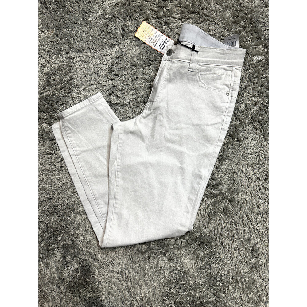 Jag Jeans Women's Cecilia Mid Rise Skinny Jeans W/Elastic Waist White Size 14/32
